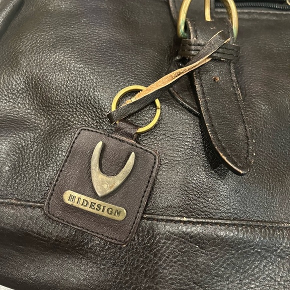 HiDesign Black Pebble Leather Medium Messenger Backpack Crossbody IPad India - Picture 2 of 9